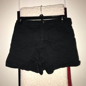High Waisted Black Jean Shorts